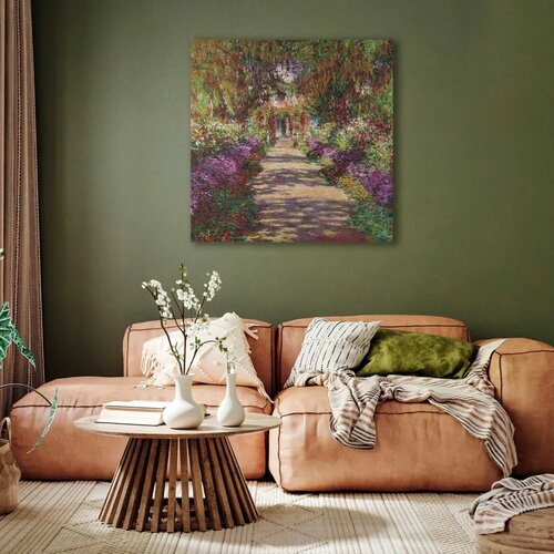  Slika - Claude Monet &amp;ndash; A Pathway in Monet\&amp;#039;s Garden 60x60 Na talijanskom platnu Slike