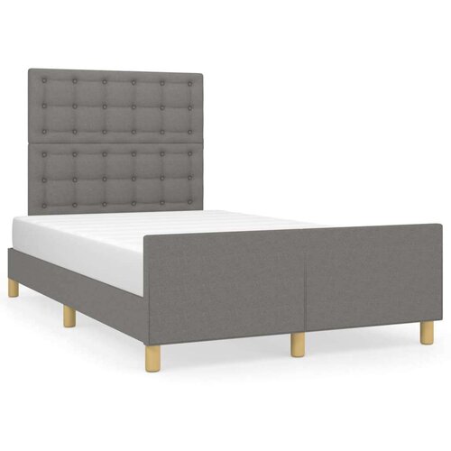 VidaXL Okvir za krevet s uzglavljem tamnosivi 120x190 cm od tkanine Slike