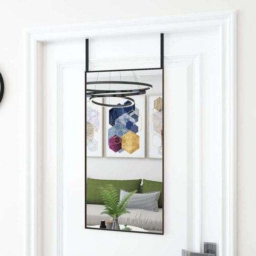  Ogledalo za vrata crno 40 x 80 cm od stakla i aluminija Slike