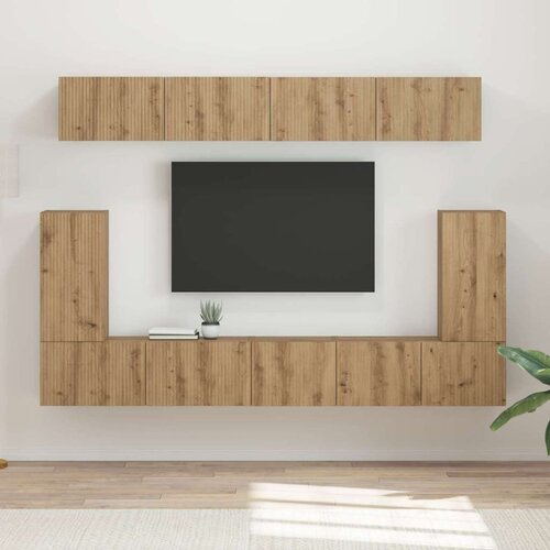  Komplet TV omaric 5 pcs Umetni hrast Konstruiran les - - Rjava - 83.33 - 98 x 31 x 29,5 cm - 2025-vidaXL-Uvoz_2 Cene