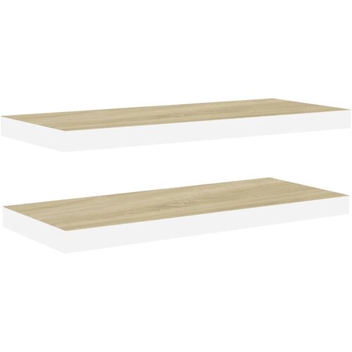 Maison Chic 2 kosi Stenske Police - Viseče police hrast in bele 80x23,5x3,8 cm MDF, (21758787) Slike