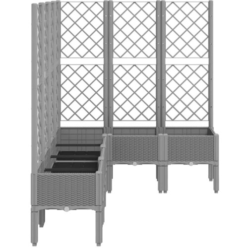  Vrtna sadilica s re&amp;scaron;etkom svjetlosiva 160x120x142 cm PP Slike