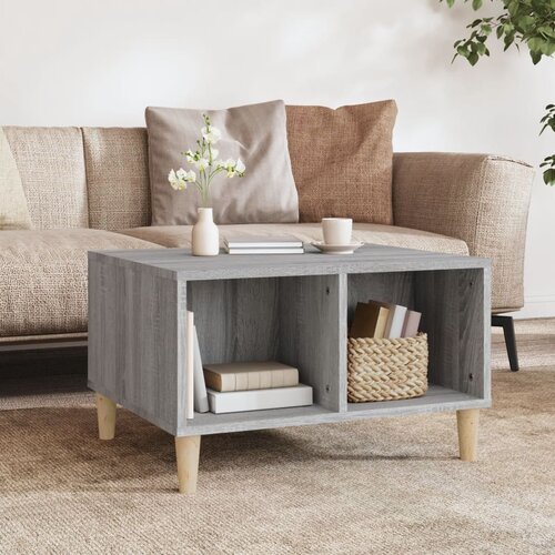 VidaXL Klubska mizica siva sonoma 60x50x36,5 cm inženirski les Slike