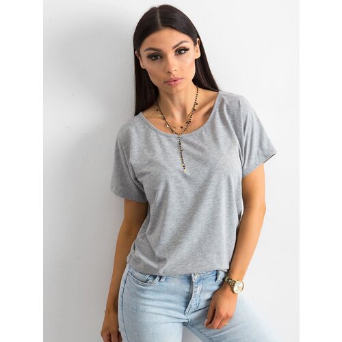 BASIC Feel Good T-shirt-RV-TS-4693.20-gray Cene