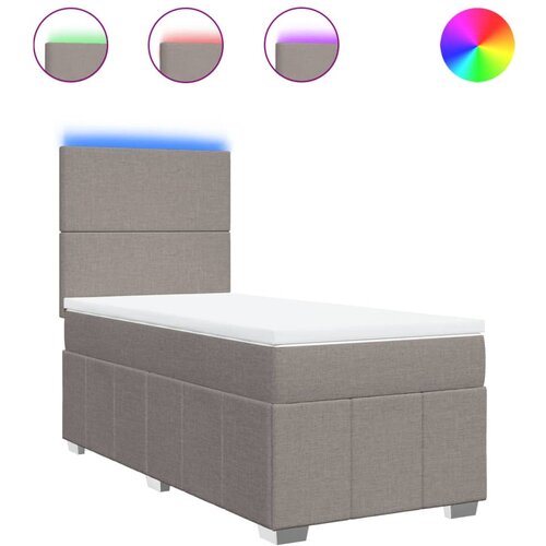 vidaXL Box spring postelja z vzmetnico taupe 90x200 cm blago, (21291018) Cene