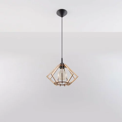 Nice Lamps Viseča svetilka v naravni barvi z lesenim senčnikom ø 27,5 cm Toranja –