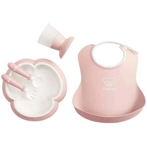 BABYBJORN set za hranjenje baby dinner powder pink