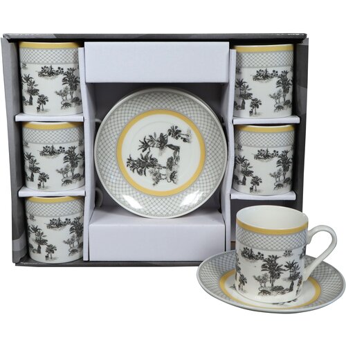 Sigma Set &amp;scaron;olja za kafu, porcelan, 120ml 6/1 (Gld/blk) YK120C-8904 Slike