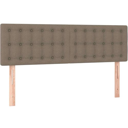  Krevet box spring s madracem LED smeđesivi 140x190 cm tkanina Slike