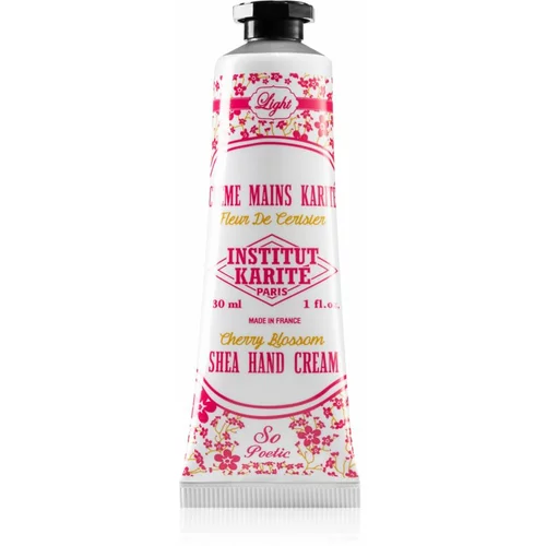 Institut Karité Paris Cherry Blossom So Poetic lahka krema za roke s karitejevim maslom tube + box 30 ml