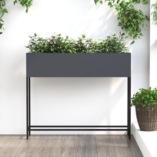 VidaXL saksija antracitna metal 100 x 26 x 82 cm dekorativni vložki Slike