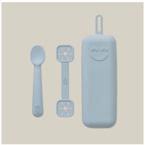 Interbaby set silikonskog pribora za jelo Blue Grey Slike