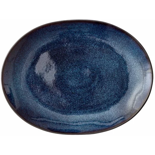 Bitz Plavi zemljani tanjur za posluživanje Mensa, 30 x 22,5 cm