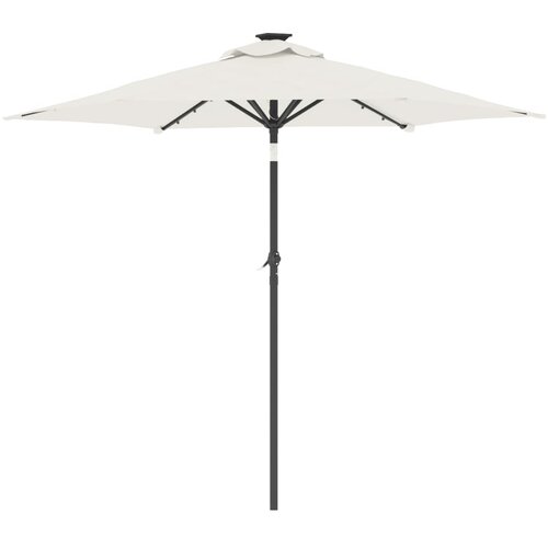  Vrtni suncobran s čeličnom &amp;scaron;ipkom LED bijeli 225 x 225 x 212 cm Slike
