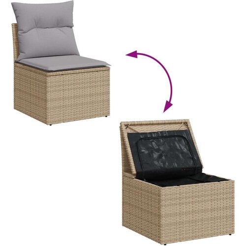 vidaXL set od 7 komada vrtnih sofa s jastučićima Bež poli ratan akacija Cene