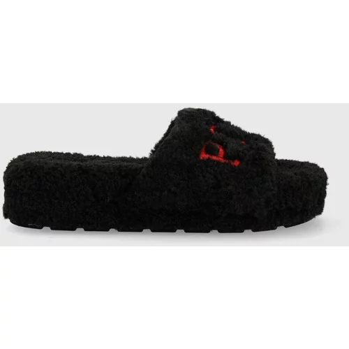 Polo Ralph Lauren Kućne papuče Black Chunky Sherpa, boja: crna