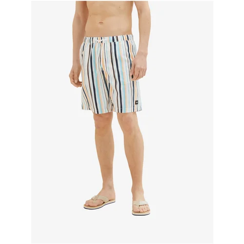 Tom Tailor Orange Blue Men's Striped Swimwear - Men