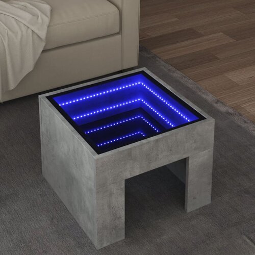 VidaXL Stolić s beskonačnim LED siva boja betona 40x40x30 cm Slike