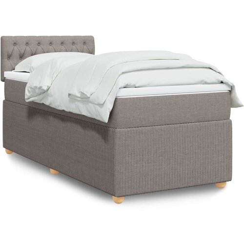 vidaXL Box spring postelja z vzmetnico taupe 90x200 cm blago Cene
