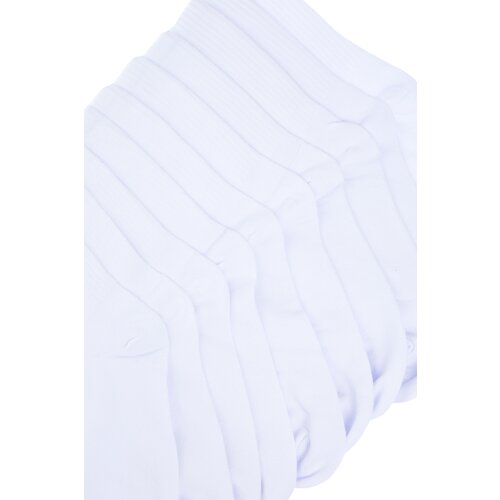 Trendyol Men's White 10-Piece Cotton Basic College-Tennis-Medium Size Socks Cene