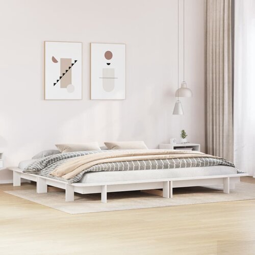 Furnova Posteljni okvir brez vzmetnice bel 160x200 cm trdna borovina, (21938327) Slike