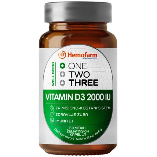 One Two Three vitamin D3 2000IU, 60 kapsula Cene