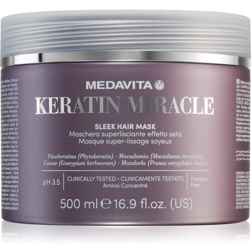 Medavita Keratin Miracle Sleek Hair Mask vlažilna gladilna maska 500 ml Cene