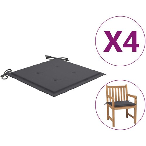 vidaXL Vrtne blazine za stole 4 kosi antracitne 50x50x3 cm blago Cene