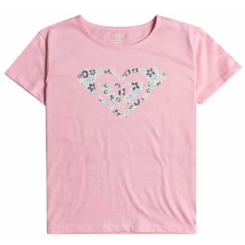 Roxy Otroška bombažna kratka majica DAY AND NIGHT roza barva