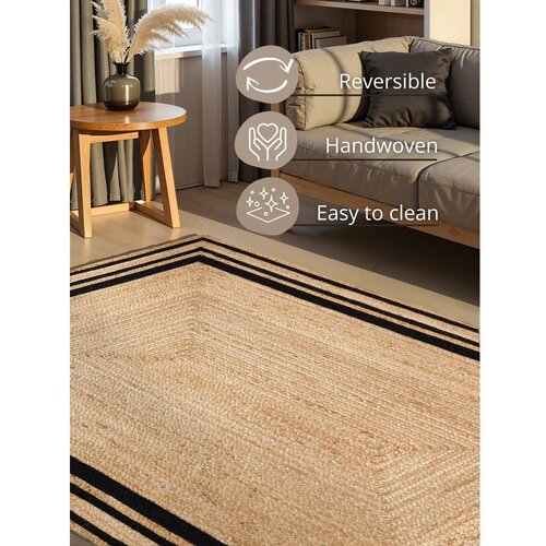 Hanse Home Črna/v naravni barvi obojestranska/ročno tkana preproga iz jute 200x300 cm Looma &amp;ndash; Slike