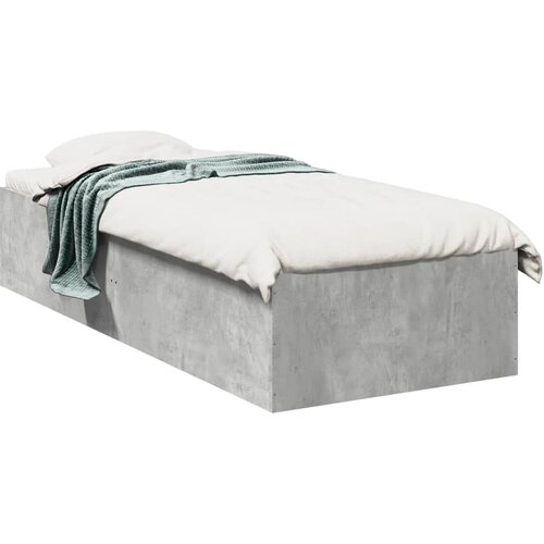VidaXL Posteljni okvir betonsko siv 75x190 cm inženirski les Slike