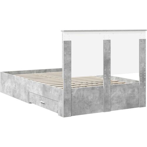  Krevetna konstrukcija s ladicama Betonski sivi 135 x 190 cm Slike
