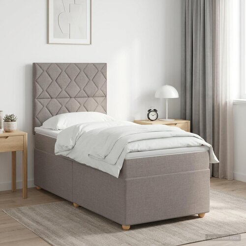  Boxspring krevet s madracem Sivosmeđa 100 x 200 cm Tkanina Cijene