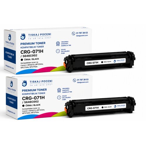  Komplet 2x kompatibilni toner Canon CRG-071H (5646C002) &ndash; črn XL Cene