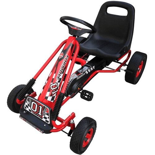  Crveni Go kart s podesivim sjedalom pedalama Slike