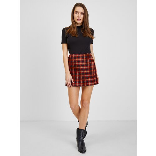 Orsay Red-Black Ladies Plaid Skirt - Ladies Cene