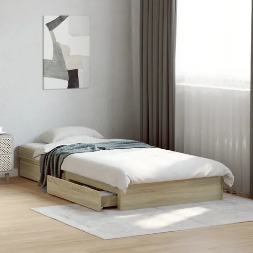 Furnova Posteljni okvir s predali sonoma hrast 75x190 cm inženirski les, (21938594) Furnova Posteljni okvir s predali sonoma hrast 75x190 cm inženirski les, (21938594)