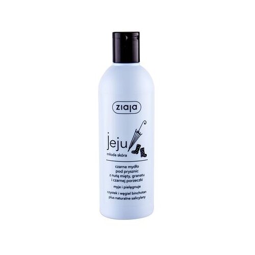 Ziaja jeju black shower soap črno milo za prhanje za mlado kožo 300 ml za ženske Slike