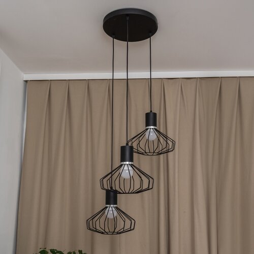  Visilica na sajli SOLANO 3xE27/15W/230V crna/sjajni hrom Slike