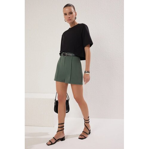 TRENDYOLMILLA ženski šorts Twoss23Sr00079, Zelena-Zelena Cene