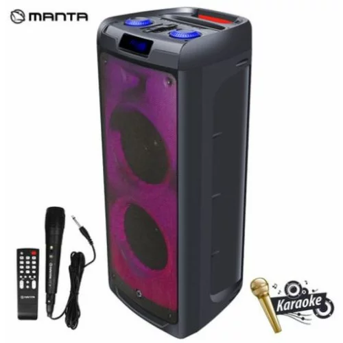 Prenosni Karaoke zvočnik MANTA SPK5350 Flame, Karaoke, vgrajena baterija, Bluetoth / USB / MP3 / RADIO FM, Disco LED lučke, TWS, Super Bass, Power bank, 10.000W P.M.P.O