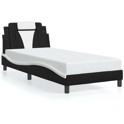 VidaXL Okvir za krevet s uzglavljem crno-bijeli 90x190 cm umjetna koža Slike