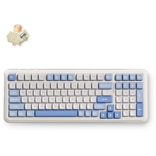 MCHOSE bežična gaming tastatura K99 V3 mehanička/sky blue/icy creamsicle switch Slike