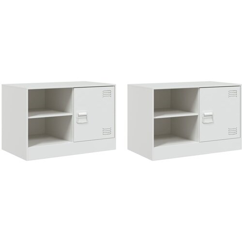 vidaXL TV omarica 2 kosa bela 67x39x44 cm jeklo, (21228496) Cene