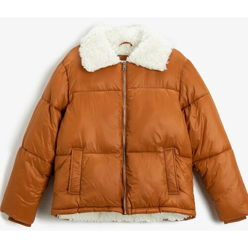 Koton Winter Jacket - Brown - Biker jackets Slike