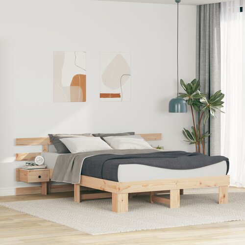 vidaXL Krevetna konstrukcija Smeđa 160 x 200 cm Masivna borovina Cene