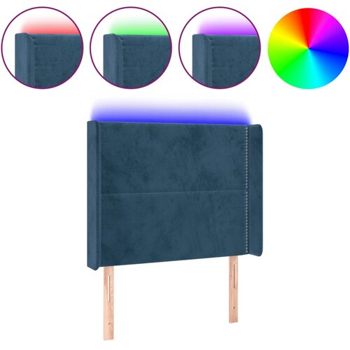 Maison Chic led posteljno vzglavje - vzglavna omarica - nočna omarica temno modro 83x16x118/128 cm žamet, (21708926) Slike