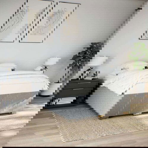 Okvir za krevet bez madraca svjetlosivi 140x200 cm od tkanine Slike