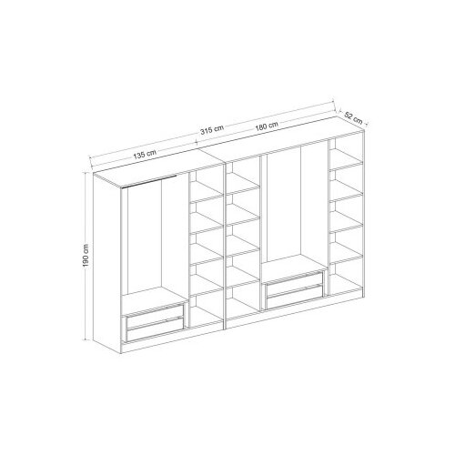 Hanah home kale - 5046 anthracite wardrobe Cene