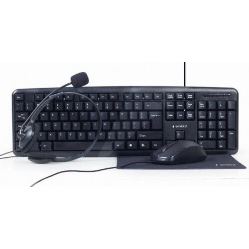 Gembird UO4 01 4 in1 office set, tastatura, slušalice, miš i podloga Cene